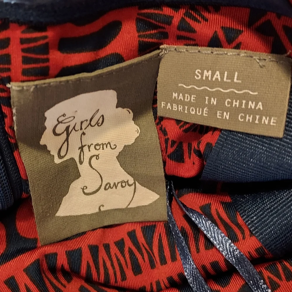 Anthropolgie Girls From Savoy Strapless Dress Size Small Medallion
